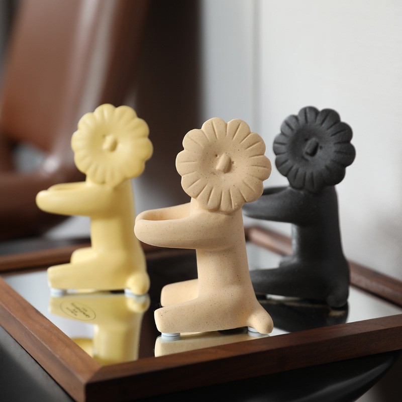 Art Craft Lion - Nordic Morandi สีสัตว์สิงโตบทคัดย่อศิลปะเซรามิคเครื่องประดับรูปเด็กตกแต่งบ้านหัตถกรรมเดสก์ท็อปหัตถกรรม