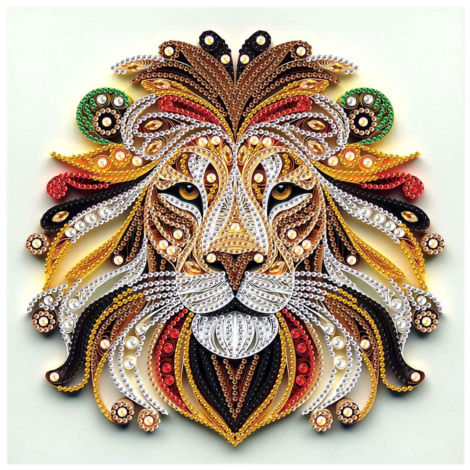 Art Craft Lion - รูปร่างพิเศษเพชรชุดสําหรับผู้เริ่มต้น,สิงโตเพลิงเพชรบางส่วนโมเสคทําหัตถกรรมชุดสําหรับตกแต่งบ้าน Handmade Art ของขวัญ