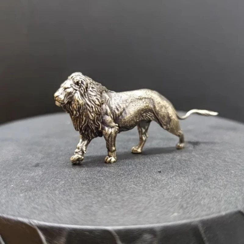 Art Craft Lion - มินิทองเหลืองประติมากรรมสิงโต CRAFT King Lion รูปปั้น,ชาสัตว์เลี้ยง Decor