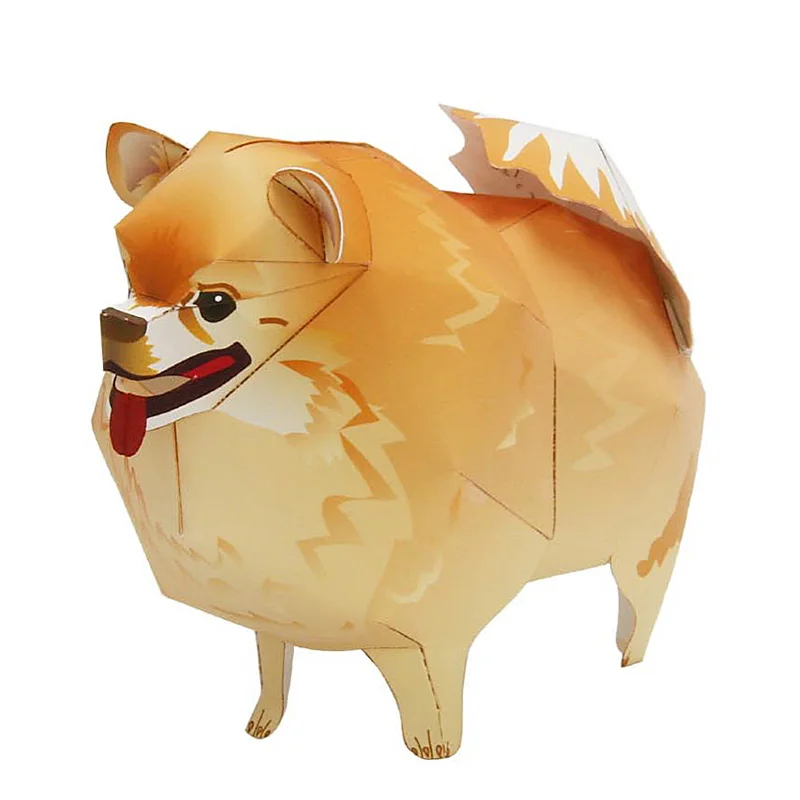 Art Craft Cardboard - สุนัข Pomeranian พับ Origami Art Mini