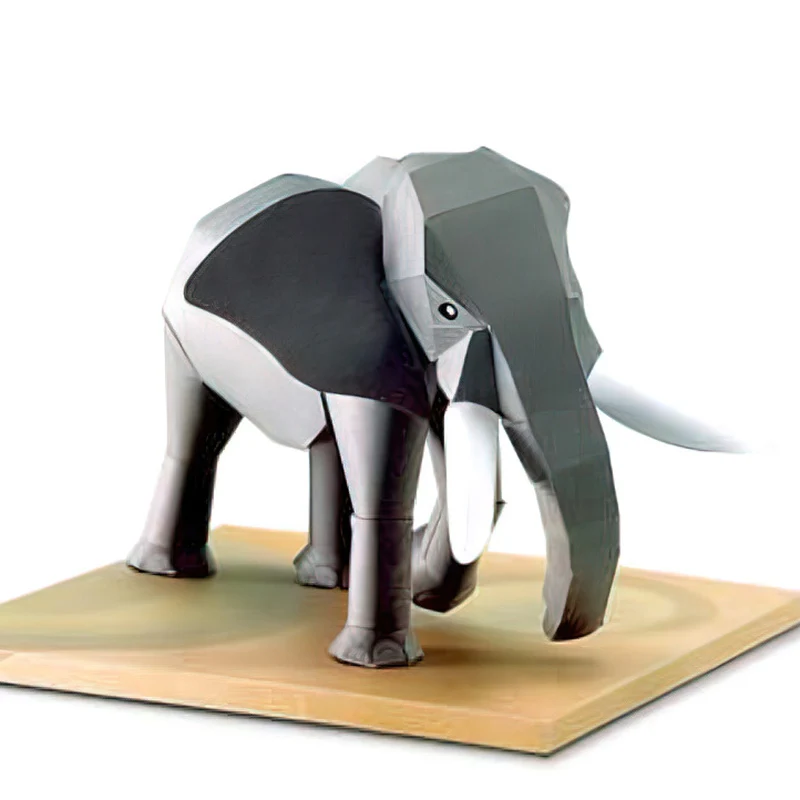 Art Craft Cardboard - ช้างแอฟริกัน Origami Art Mini 3D กระดาษ
