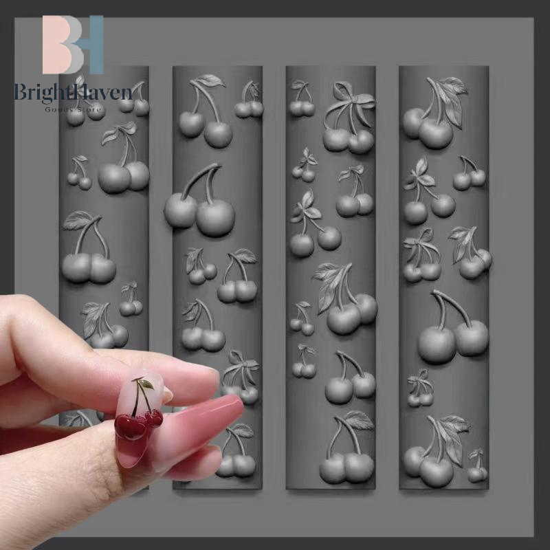 Art Craft Template - แม่พิมพ์ซิลิโคนรูปดอกกุหลาบ 3 มิติ ลายผีเสื้อ สำหรับตกแต่งเล็บ ดีไซน์เชอร์รี่