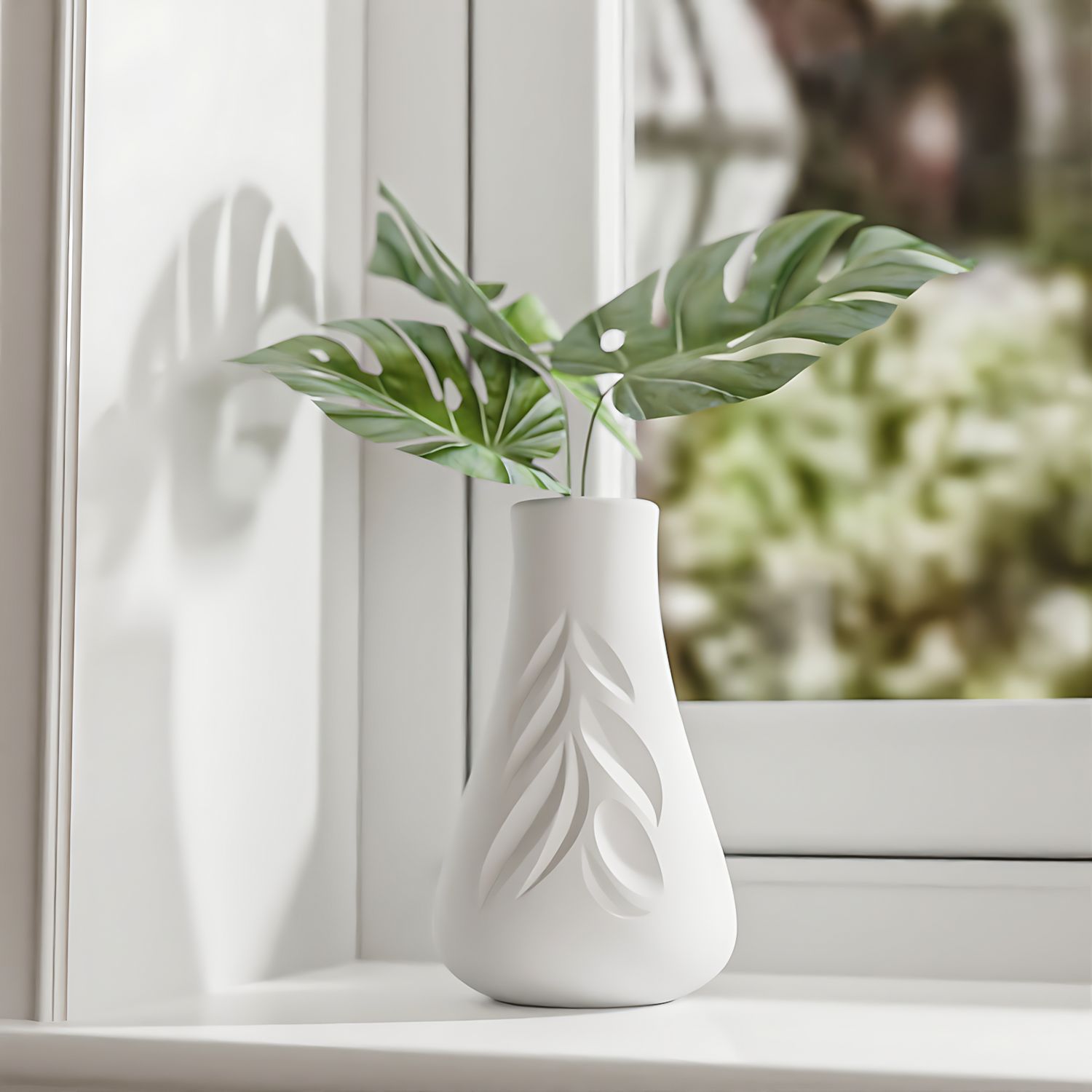 Art Craft Vase - Leaf Texture แจกันแม่พิมพ์ซิลิโคน DIY บ้านตกแต่ง Fine