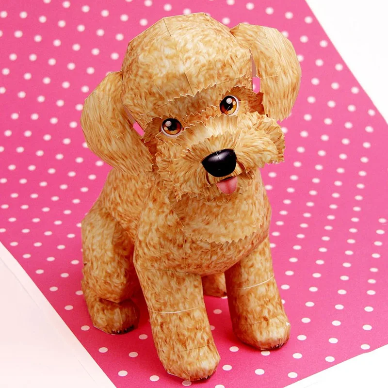 Art Craft Cardboard - ของเล่นสุนัขพุดเดิ้ลพับ Origami Art Mini น่ารัก 3D