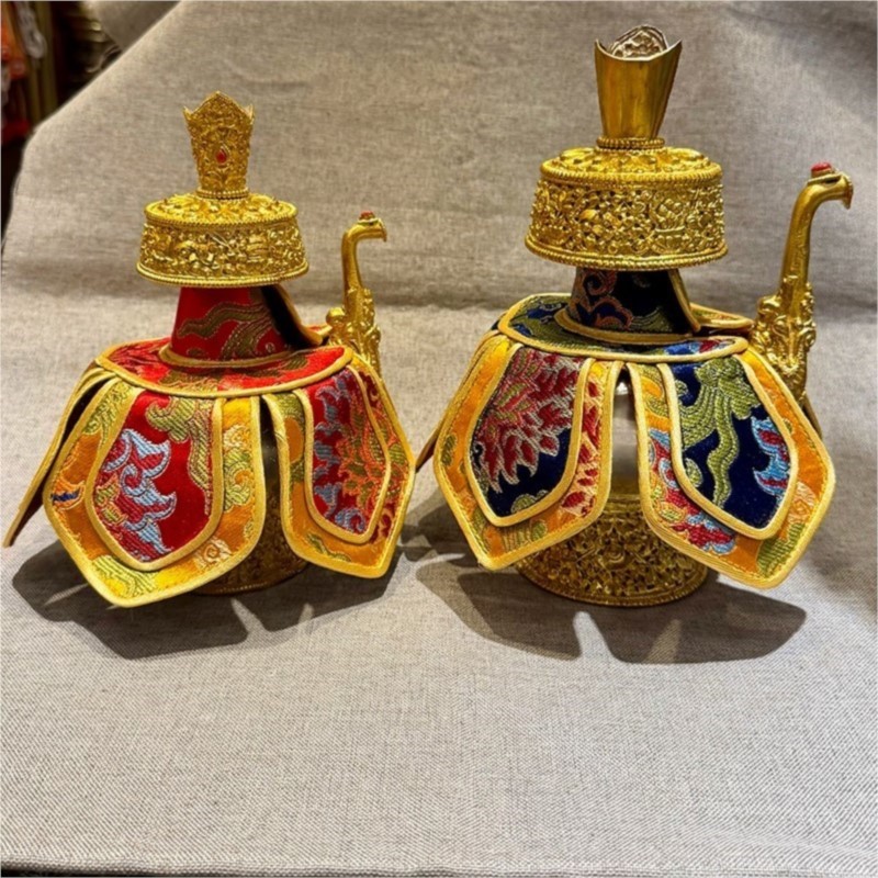 Art Craft Vase - ผ้าคลุมแจกันแบบทิเบต งานแฮนด์เมดจากเนปาล ลายบุมบา สำหรับตกแต่งบ้าน งานศิลปะหัตถกรรม