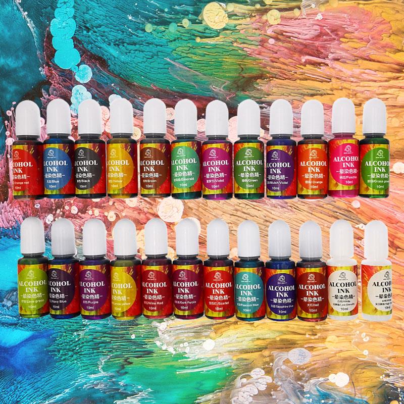 Alcohol Ink Set - 24 สี 10ml Art หมึกแอลกอฮอล์เรซิ่น Pigment