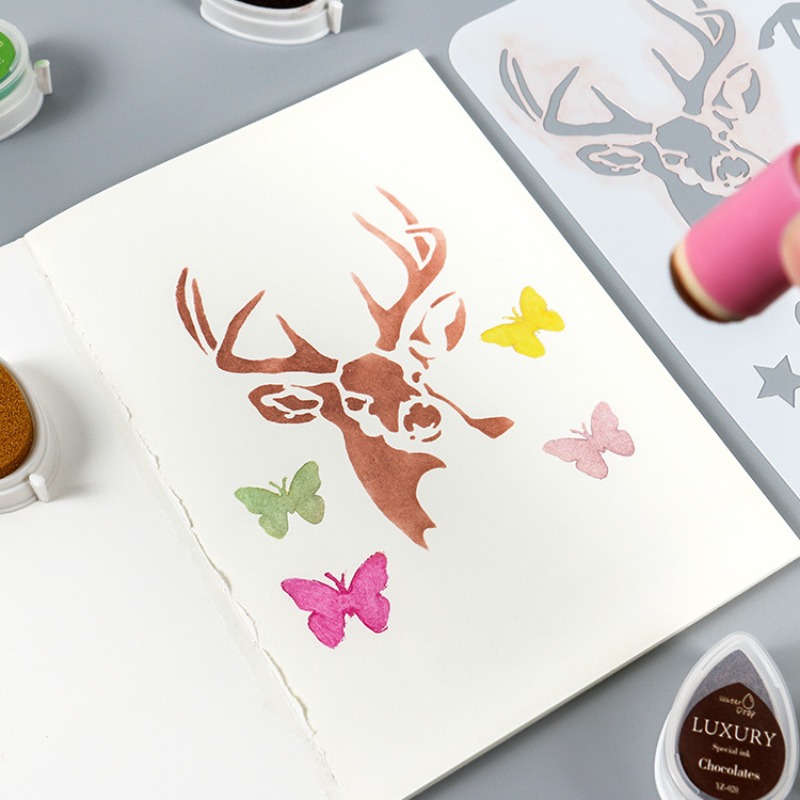 Art Craft Template - 16 แผ่น/ชุด A4 ลายฉลุภาพวาดดรีมซิลลูเอท สำหรับงาน DIY