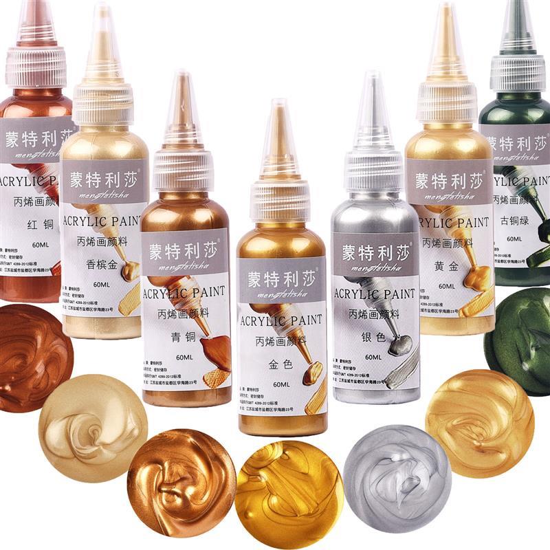 Alcohol Ink Set - 60ml กันน้ําสีอะคริลิคเม็ดสีโลหะ DIY อีพ็อกซี่เรซิ่นหัตถกรรมสีสี DIY บ้านภาพวาดตกแต่ง
