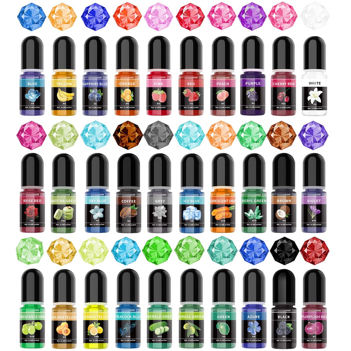 Alcohol Ink Set - 5 ml/ขวดอีพ็อกซี่เรซิ่นPigment Liquid Colorant Dye Universalอีพ็อกซี่เรซิ่นPigmentสําหรับUV