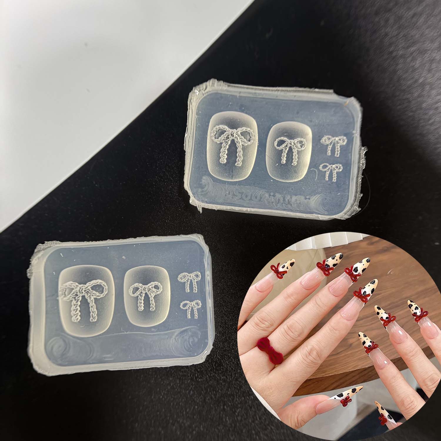 Art Craft Template - แม่พิมพ์ซิลิโคนรูปโบว์ 3 มิติ สำหรับตกแต่งเล็บ ทำเครื่องประดับ DIY