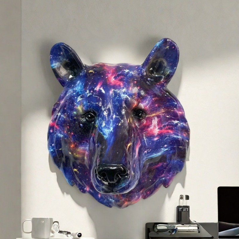 Art Craft Lion - ของตกแต่งผนังรูปสัตว์เรซิ่นสไตล์วินเทจ รูปปั้นหัวสิงโต หมาป่า เสือดาว งานศิลปะประดิษฐ์ ของตกแต่งบ้าน