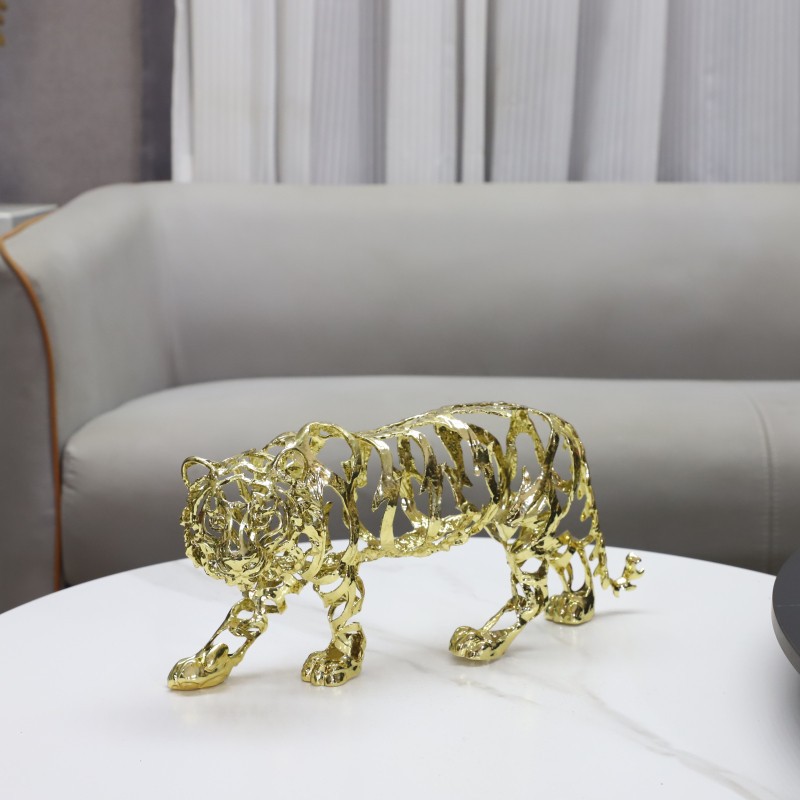 Art Craft Lion - งานฝีมือโลหะ ประติมากรรมสัตว์ประดิษฐ์ สิงโต รูปม้า รูปช้าง งานฉลุลายสีทอง