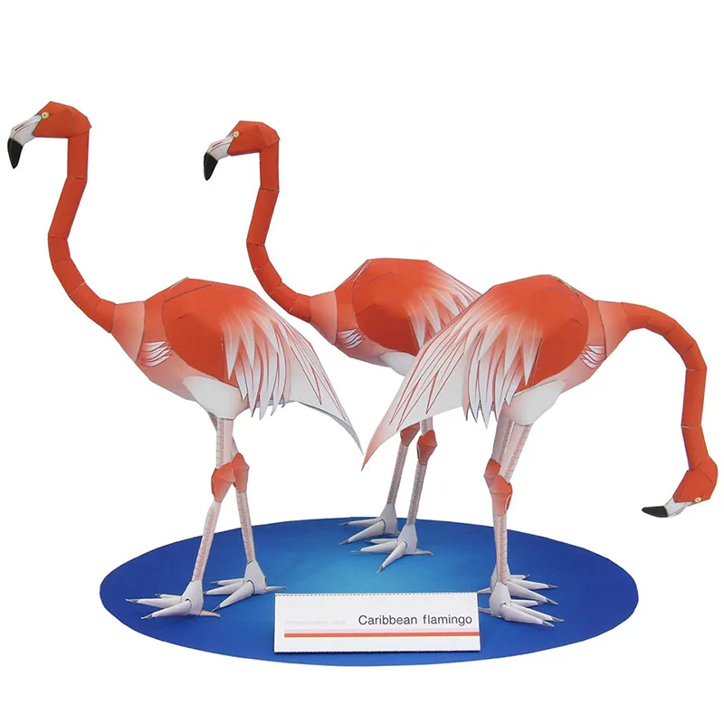 Caribbean Flamingo พับสามนก Or - Art Craft Cardboard บทวิจารณ์และราคา
