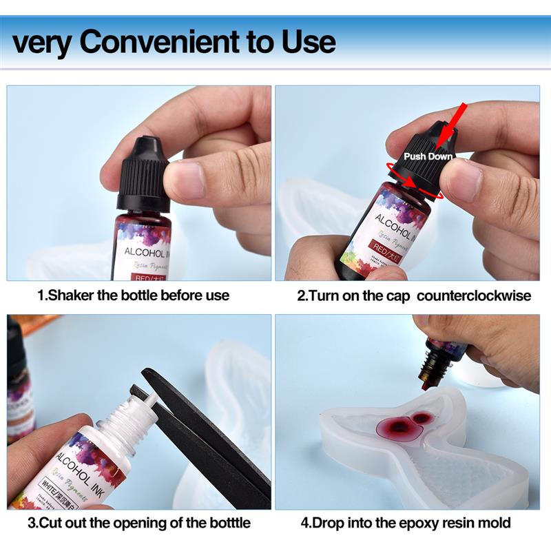 24สี/ชุด10Ml Resin Pigment Art - Alcohol Ink Set บทวิจารณ์และราคา