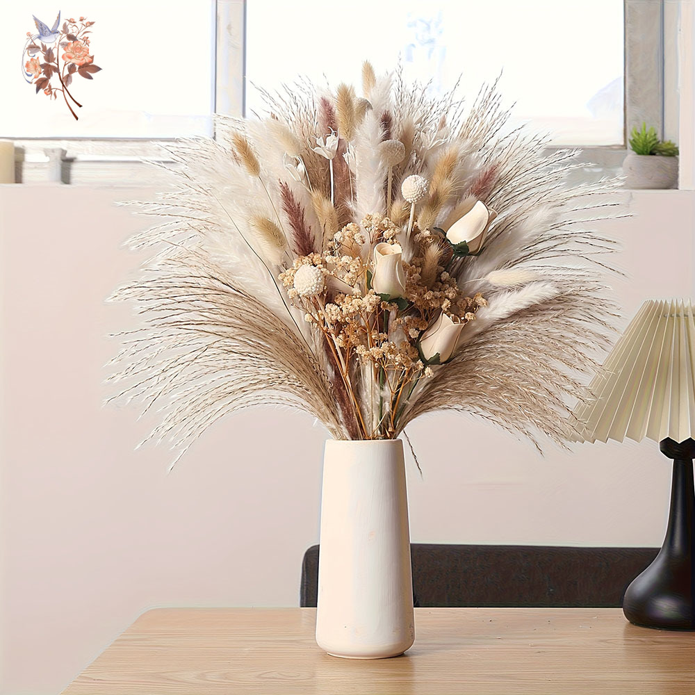 ช่อดอกไม้แห้งประดิษฐ์ 80 ชิ้น  - Art Craft Vase บทวิจารณ์และราคา