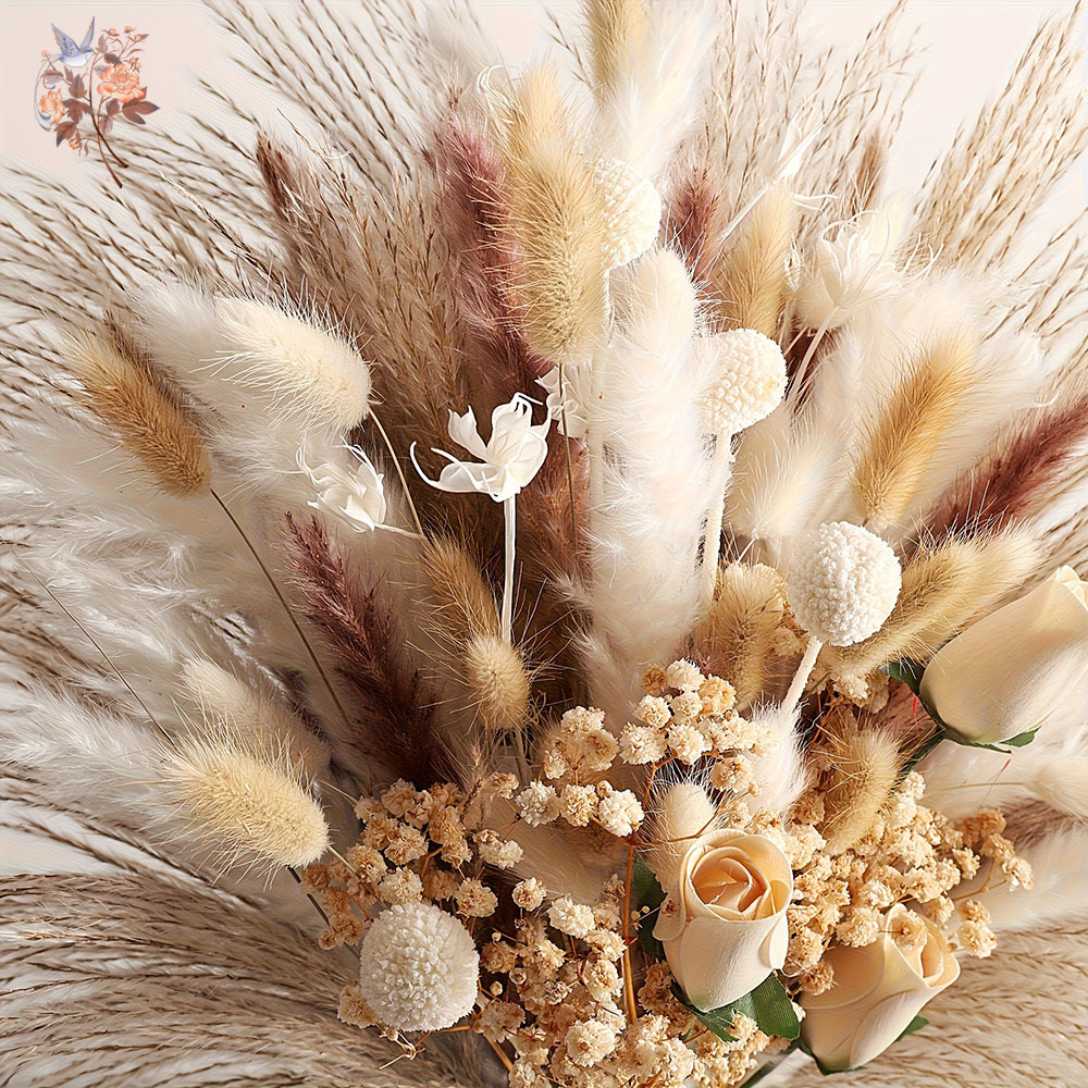 ช่อดอกไม้แห้งประดิษฐ์ 80 ชิ้น  - Art Craft Vase บทวิจารณ์และราคา