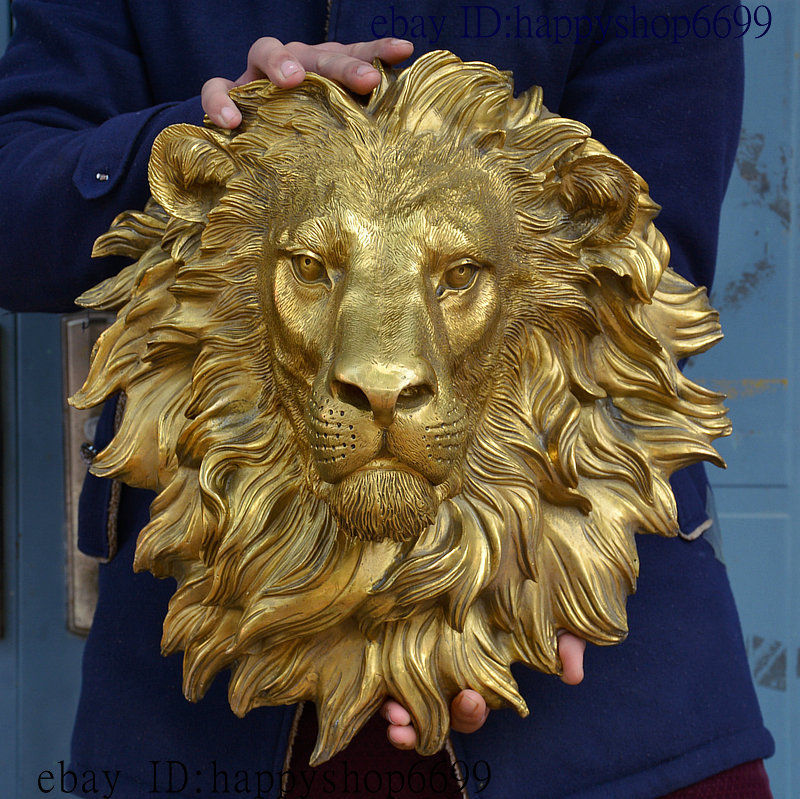รูปปั้นหัวสิงโตทำจากทองเหลืองท - Art Craft Lion บทวิจารณ์และราคา