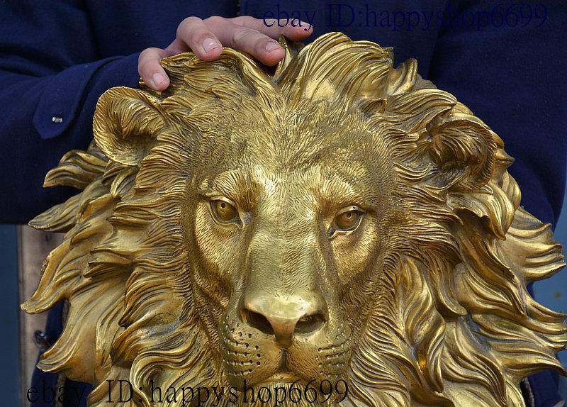 รูปปั้นหัวสิงโตทำจากทองเหลืองท - Art Craft Lion บทวิจารณ์และราคา