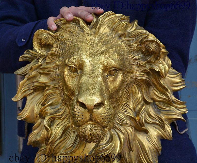 รูปปั้นหัวสิงโตทำจากทองเหลืองท - Art Craft Lion บทวิจารณ์และราคา