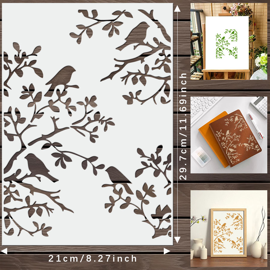 ลายฉลุกิ่งนกสำหรับตกแต่งผนัง D - Art Craft Template บทวิจารณ์และราคา