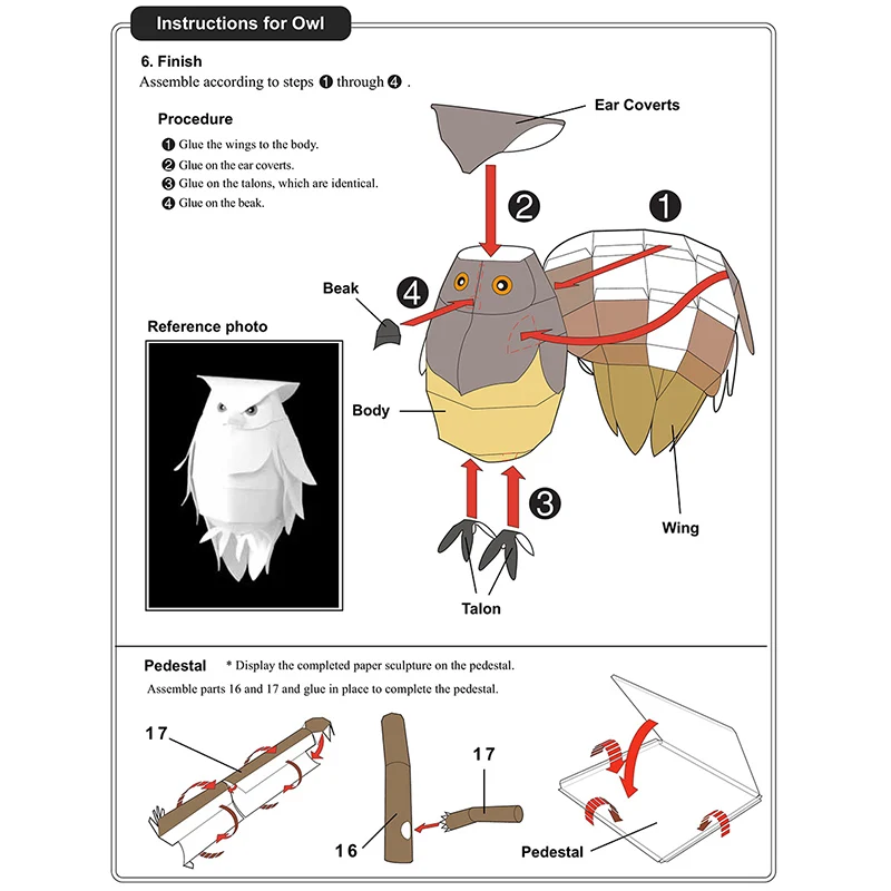 Blakiston ปลานกฮูก Origami Art - Art Craft Cardboard บทวิจารณ์และราคา