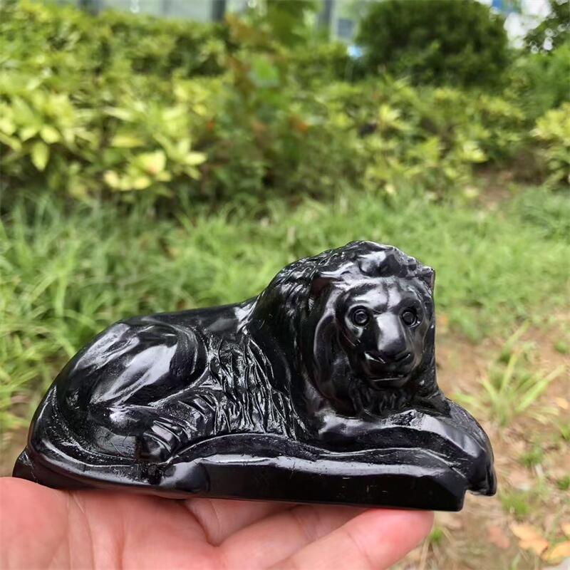 ธรรมชาติสีดำออบซิเดียนสิงโตแกะ - Art Craft Lion บทวิจารณ์และราคา