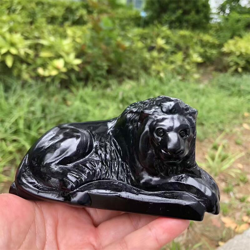 ธรรมชาติสีดำออบซิเดียนสิงโตแกะ - Art Craft Lion บทวิจารณ์และราคา