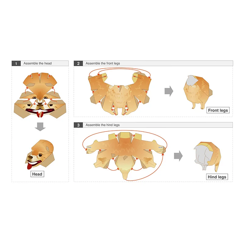 สุนัข Pomeranian พับ Origami A - Art Craft Cardboard บทวิจารณ์และราคา
