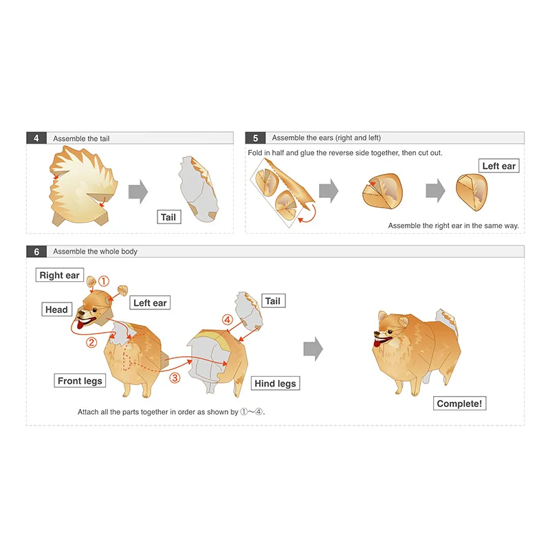 สุนัข Pomeranian พับ Origami A - Art Craft Cardboard บทวิจารณ์และราคา