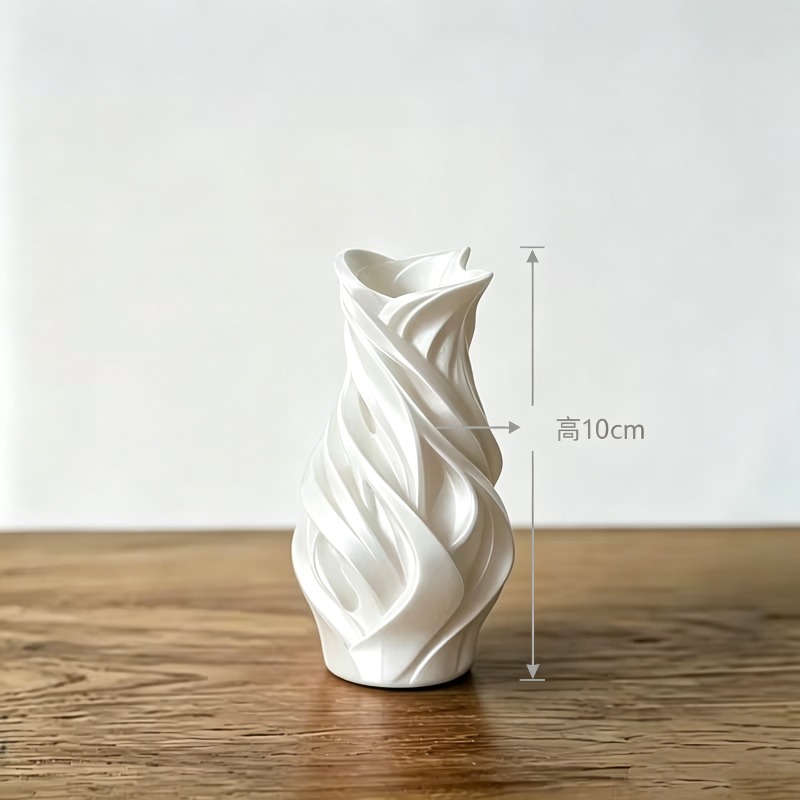 แจกันลายคลื่นพิมพ์ 3 มิติ สีขา - Art Craft Vase บทวิจารณ์และราคา