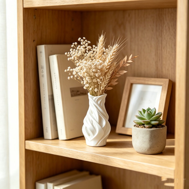 แจกันลายคลื่นพิมพ์ 3 มิติ สีขา - Art Craft Vase บทวิจารณ์และราคา