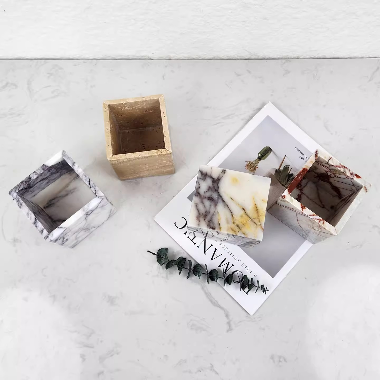 แจกันดอกไม้หินอ่อนธรรมชาติสำหร - Art Craft Vase บทวิจารณ์และราคา