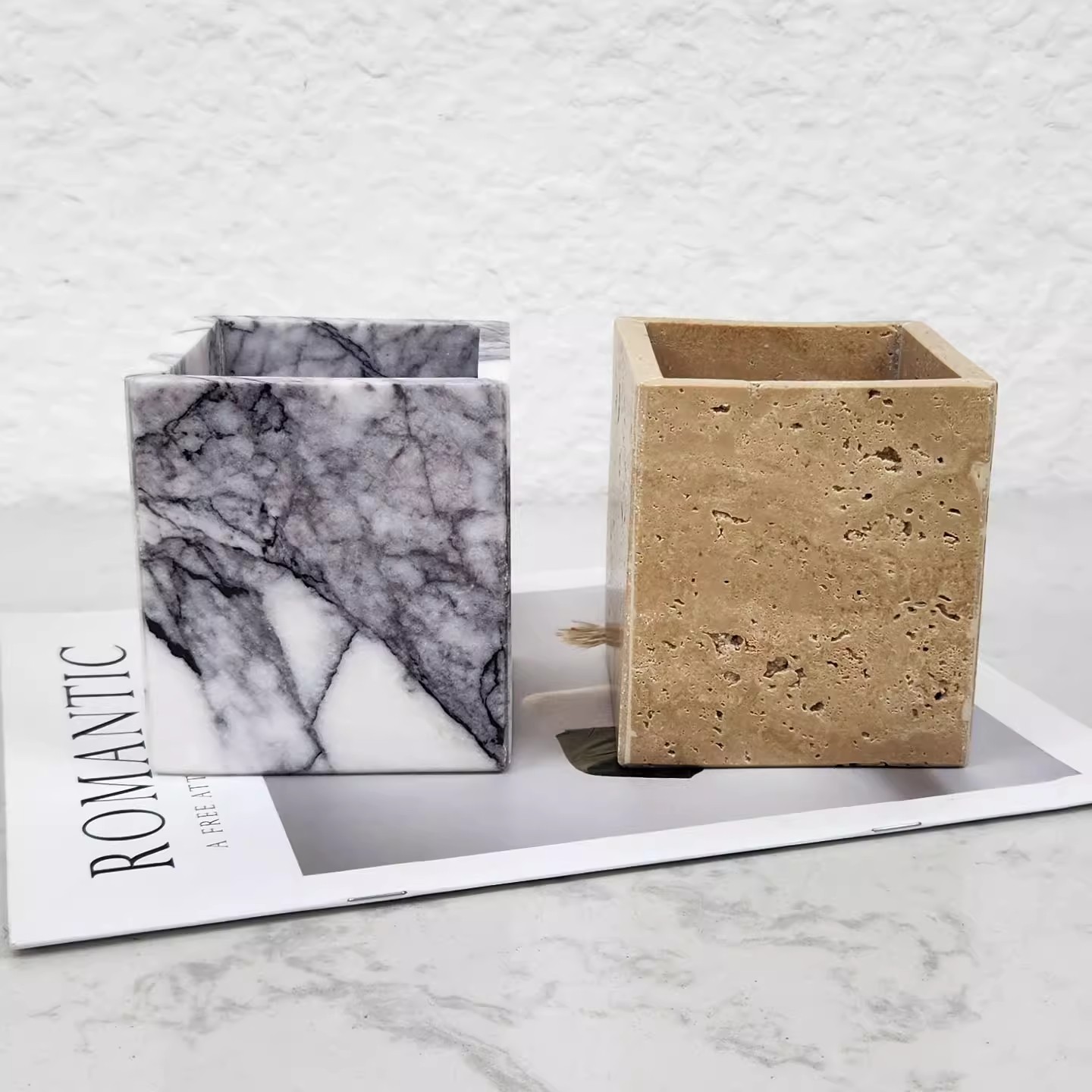 แจกันดอกไม้หินอ่อนธรรมชาติสำหร - Art Craft Vase บทวิจารณ์และราคา