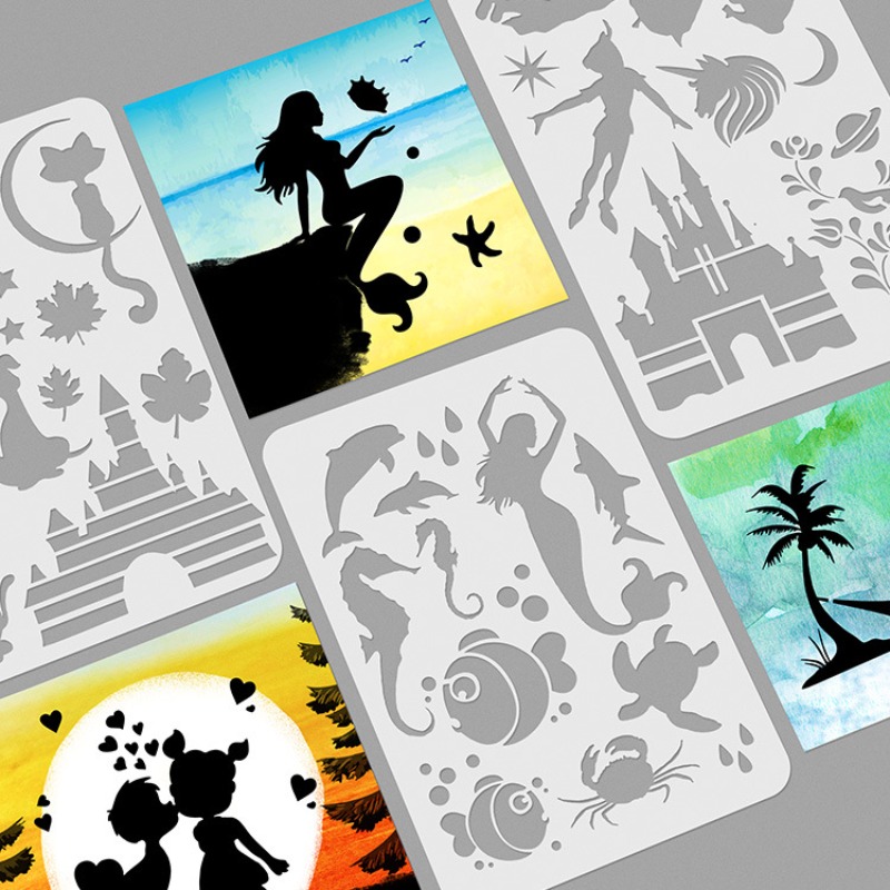 16 แผ่น/ชุด A4 ลายฉลุภาพวาดดรี - Art Craft Template บทวิจารณ์และราคา