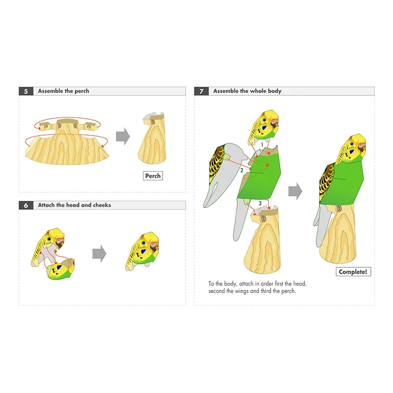 Budgerigar Parrot Bird Handmad - Art Craft Cardboard บทวิจารณ์และราคา