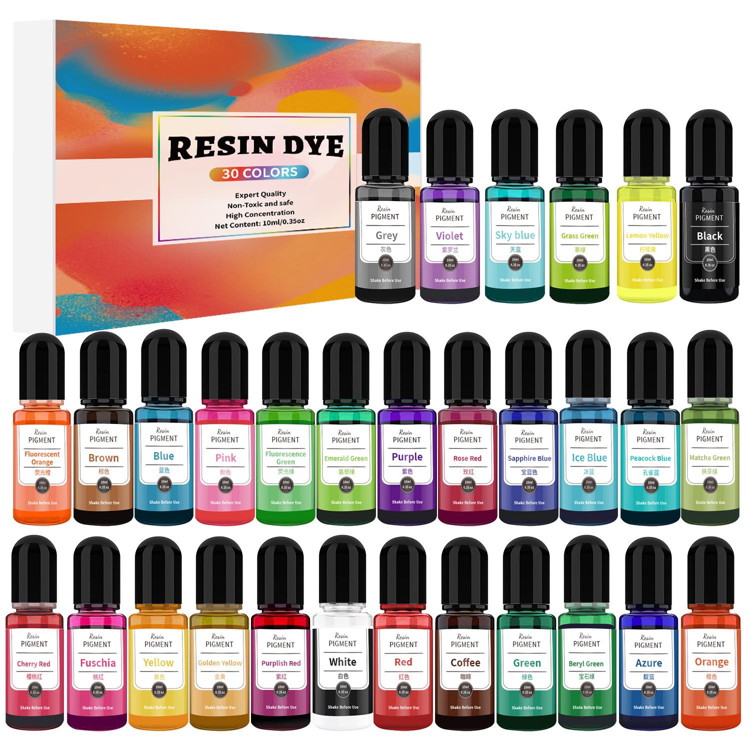 24/30 สีชุด 10ml อีพ็อกซี่เรซิ - Alcohol Ink Set บทวิจารณ์และราคา