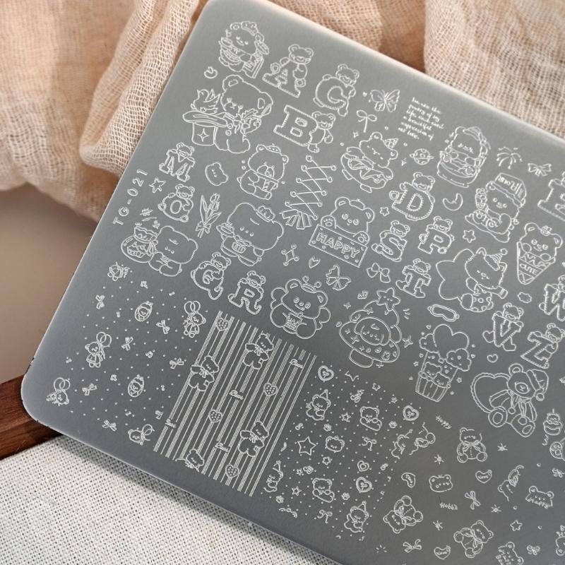 R3MC สแตนเลสแผ่นปั๊มเล็บลายหมี - Art Craft Template บทวิจารณ์และราคา