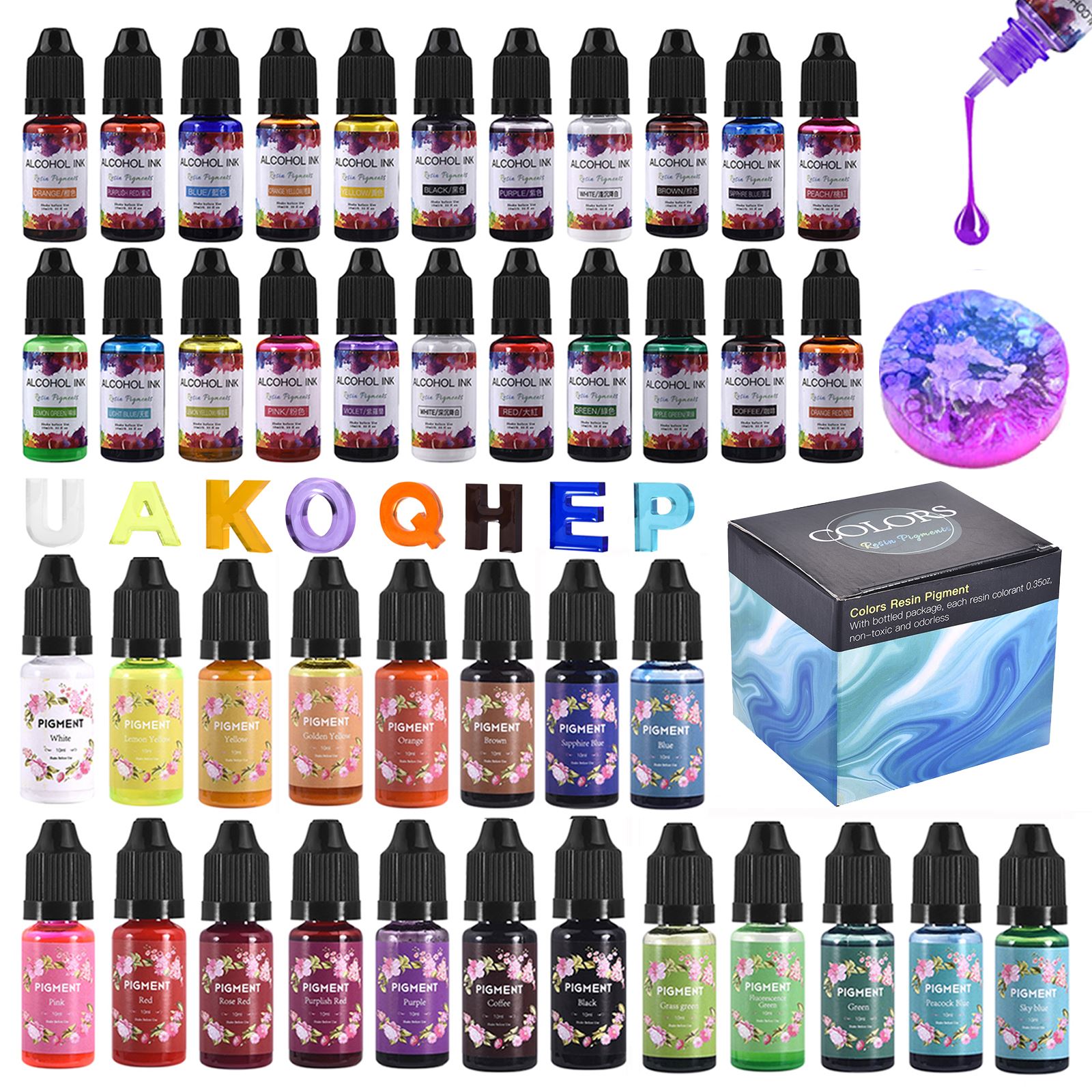 1 ชุดเรซิ่นPigment Kit Artหมึก - Alcohol Ink Set บทวิจารณ์และราคา