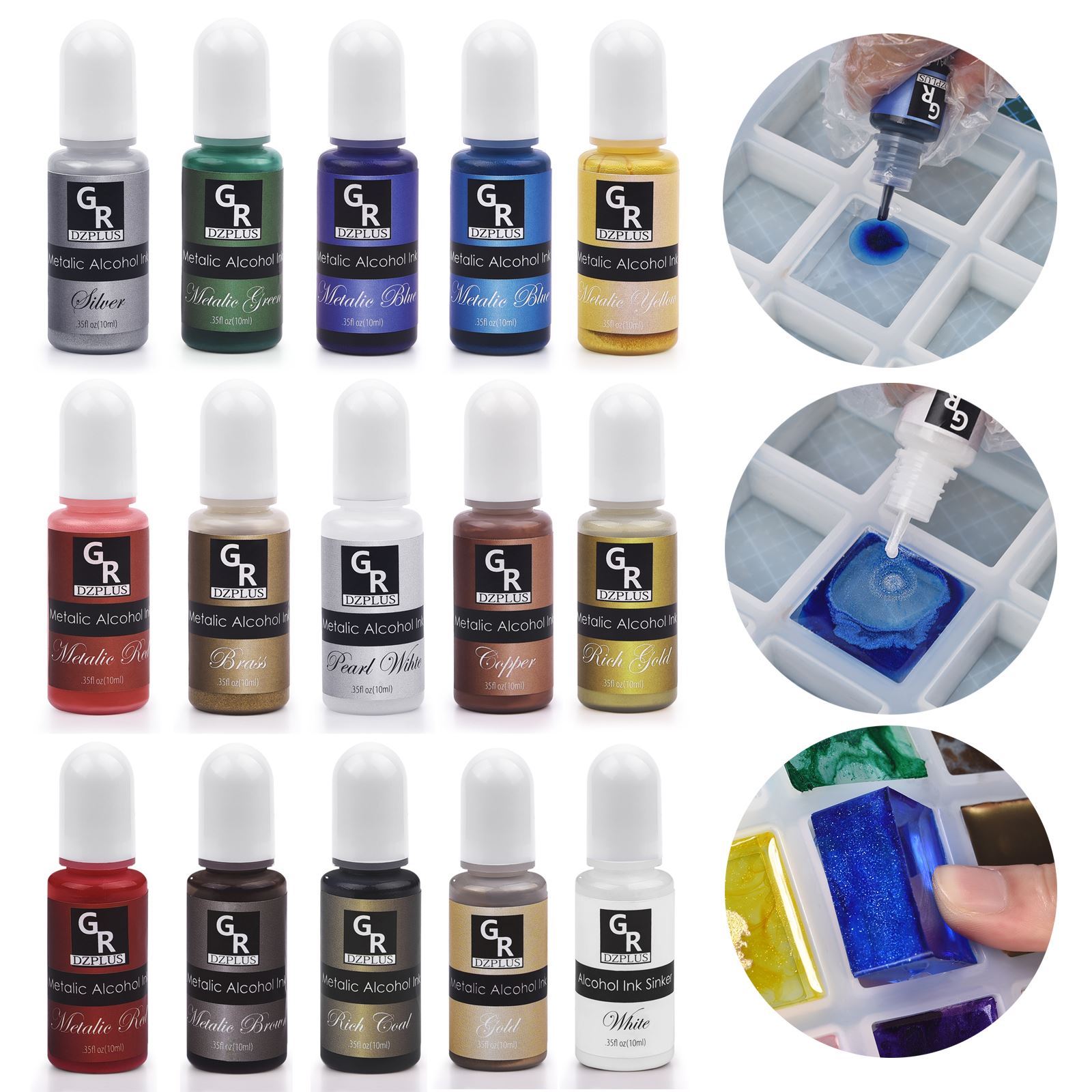 1 ชุดเรซิ่นPigment Kit Artหมึก - Alcohol Ink Set บทวิจารณ์และราคา